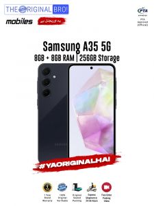 Samsung A35 5G - 8GB RAM - 256GB Storage - PTA Approved - 1 Year Warranty - Black - The Original Bro Mobiles - TOB40